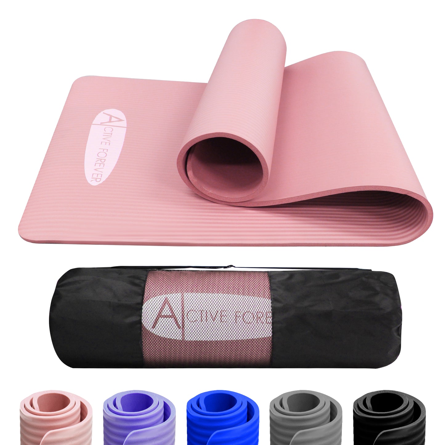 NBR Yoga Mat, Non Slip Exercise Mats with Bag, Thick Foam Mats Ideal for HIT Pilates Sit Ups Planks, Workouts Home Gym Equipment Accessory for Men Women,183×60×1cm