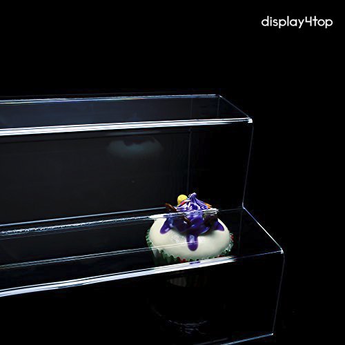 3 Step Acrylic Display Stand Counter Retail Riser Polish Plinth ,2 PACK(200 * 200 * 200mm)