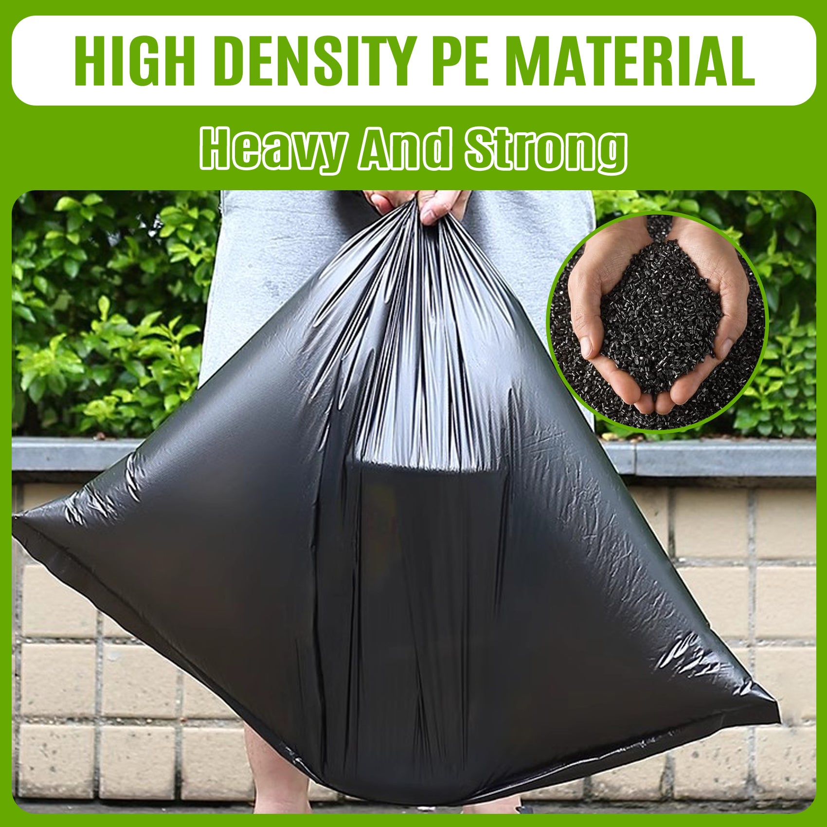 GRANDMA SHARK 40 Pack 70L Heavy Duty Bin Bags, Recycled Material Refuse Sacks, Strong 25 Micron Black Bin Bags, for Home & Commercial Waste Disposal, Durable & Leak-Proof