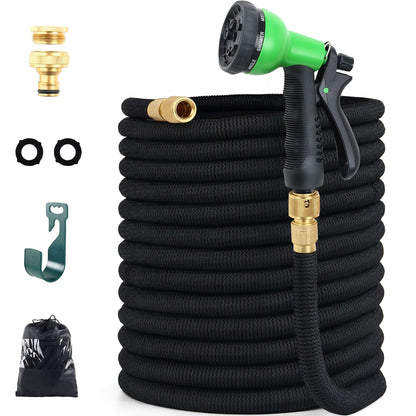 GRANDMA SHARK Upgraded Expandable Garden Hose - Multi-Mode Water Spray Gun, Durable and Flexible 100ft 44m