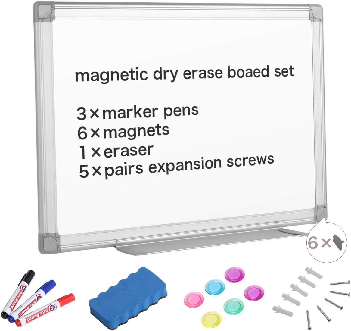 GRANDMA SHARK Magnetic Whiteboard - Drywipe Whiteboards with Aluminium Frame