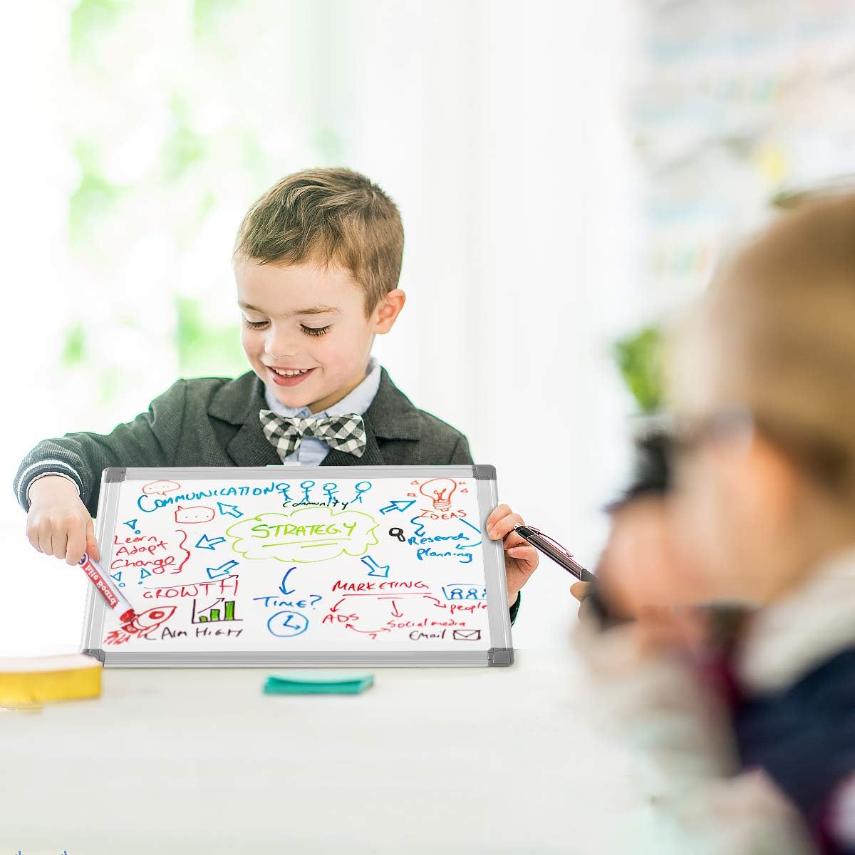 GRANDMA SHARK Magnetic Whiteboard - Drywipe Whiteboards with Aluminium Frame