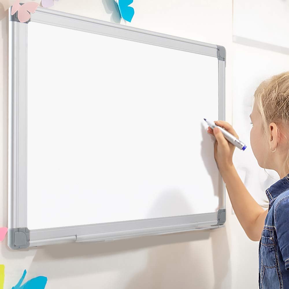 GRANDMA SHARK Magnetic Whiteboard - Drywipe Whiteboards with Aluminium Frame