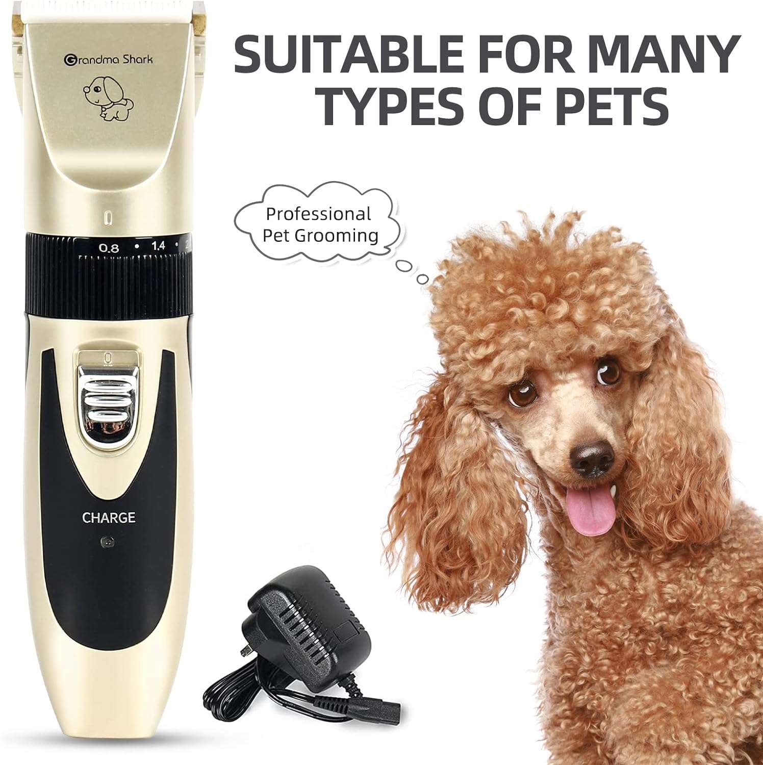 GRANDMA SHARK Professional Dog Grooming Kit Rechargeable Cordless GRANDMA SHARK