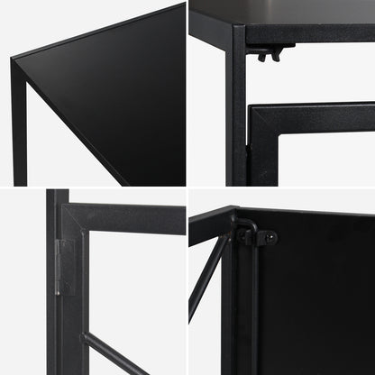 Folding Computer Table, 100x50x75cm Folding Desk Home Office Laptop Desk for Small Spaces Modern Simple Style PC Table Coffee Table Writing Small Desk, Metal Frame, Black