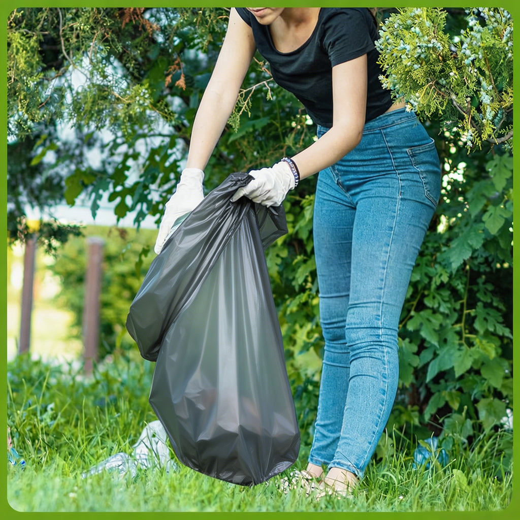 GRANDMA SHARK 40 Pack 70L Heavy Duty Bin Bags Grey, Recycled Material Refuse Sacks, Strong 30 Micron Black Bin Bags, for Home & Commercial Waste Disposal, Durable & Leak-Proof