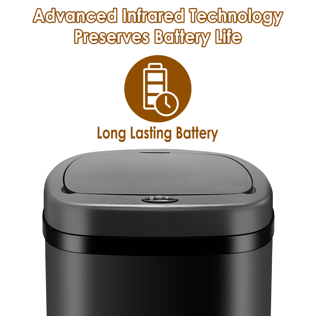 display4top Stainless Steel Automatic Touchless Kitchen Bathroom Sensor Bin,Trash Can,Touch Bin (58LRound)