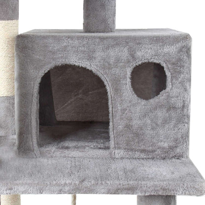 GRANDMA SHARK Cat Tree Tower, 78 x 50 x 154 cm, Grey