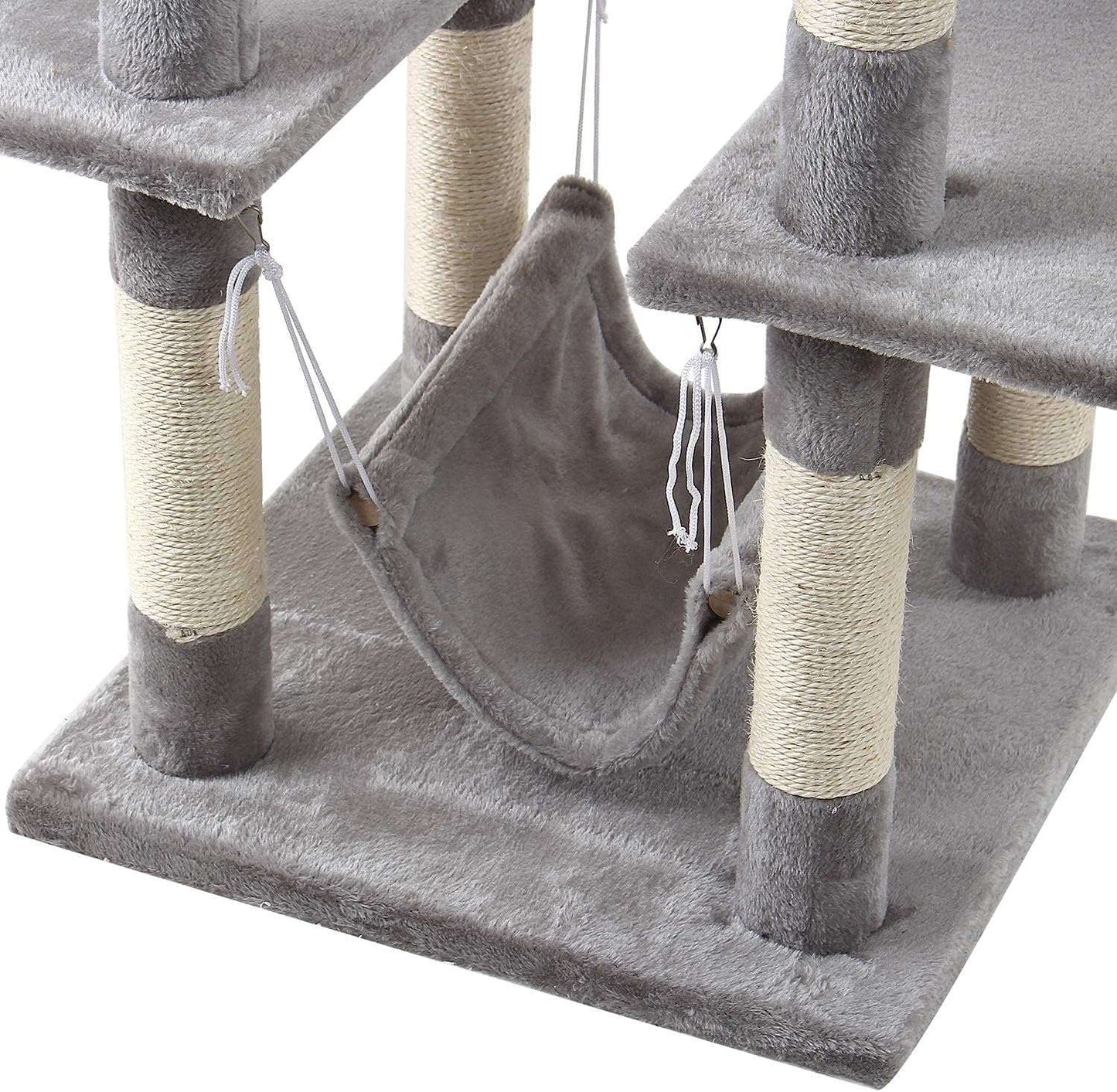 GRANDMA SHARK Cat Tree Tower, 78 x 50 x 154 cm, Grey