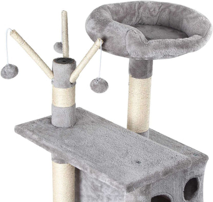 GRANDMA SHARK Cat Tree Tower, 78 x 50 x 154 cm, Grey