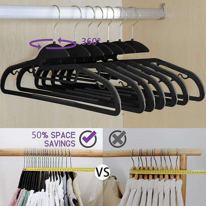 GRANDMA SHARK Non-Slip Clothes Hangers, Dual-Use Wet & Dry, Space Saving Coat Hanger