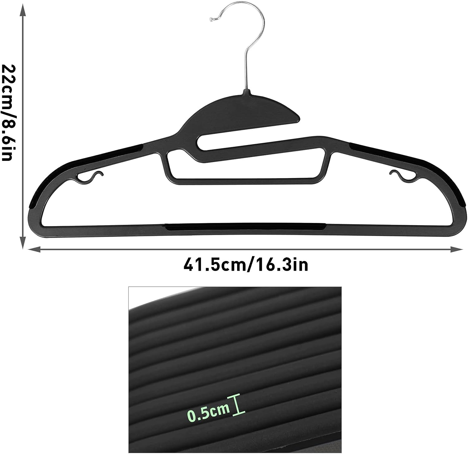 GRANDMA SHARK Non-Slip Clothes Hangers, Dual-Use Wet & Dry, Space Saving Coat Hanger