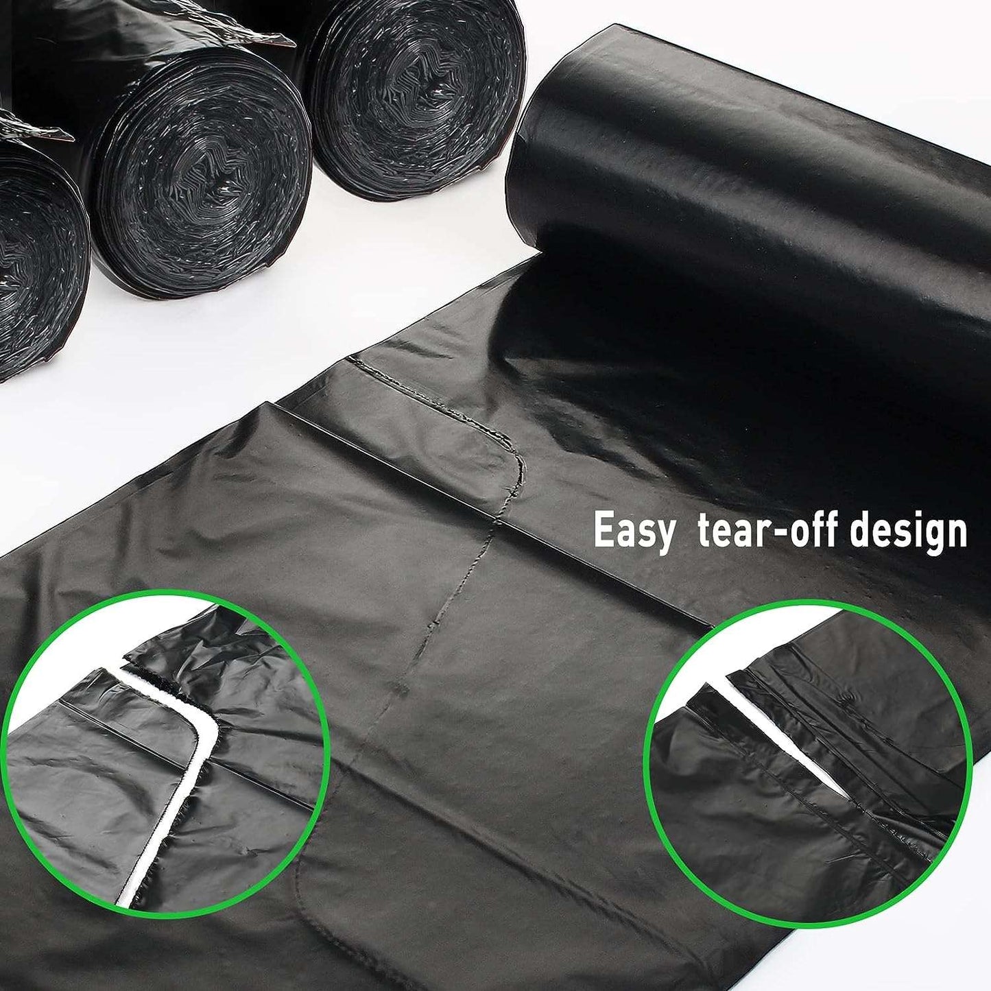 GRANDMA SHARK Heavy Duty Black Bin Bags - Super Strong, Large Capacity