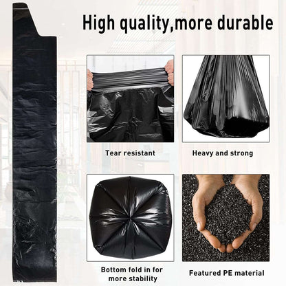 GRANDMA SHARK Heavy Duty Black Bin Bags - Super Strong, Large Capacity