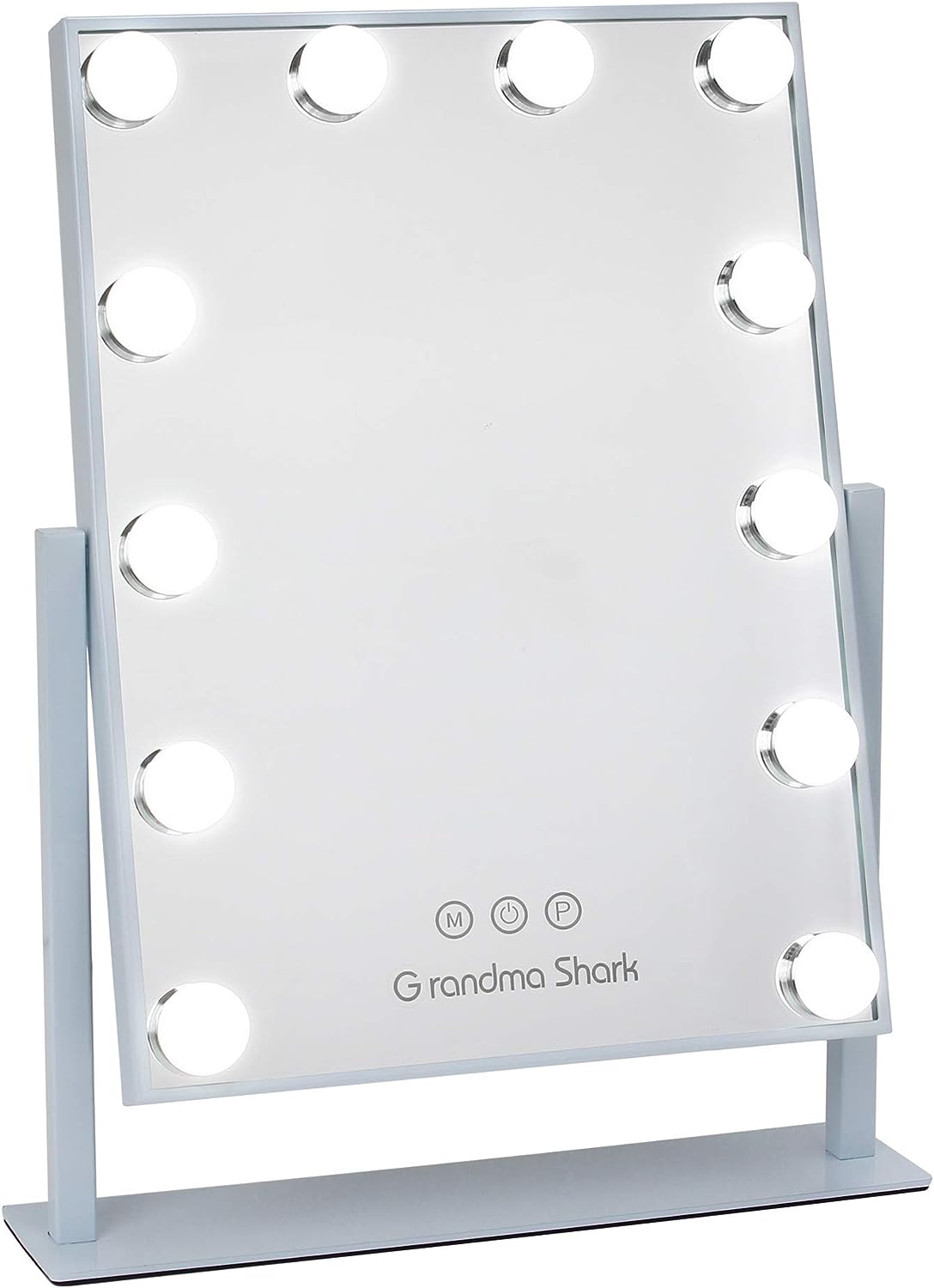 GRANDMA SHARK Hollywood Makeup Mirror, Adjustable Angle, Touch Button, Adjustable Brightness