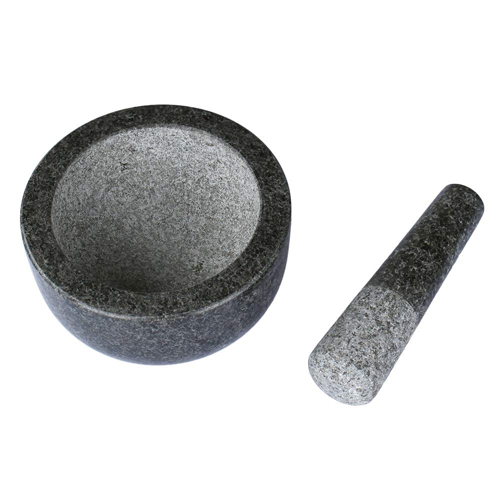 GRANDMA SHARK Large Granite Pestle and Mortar Set - Durable Spice Herb Crusher Grinder for Kitchen