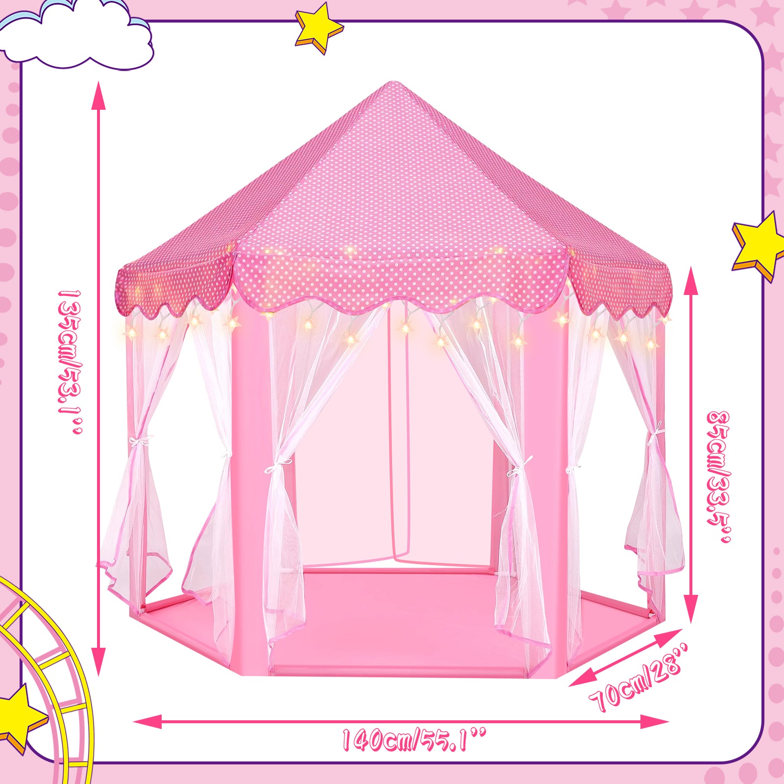 Princess Castle Play Tent for Kids suitable for both indoor and outdoo GRANDMA SHARK