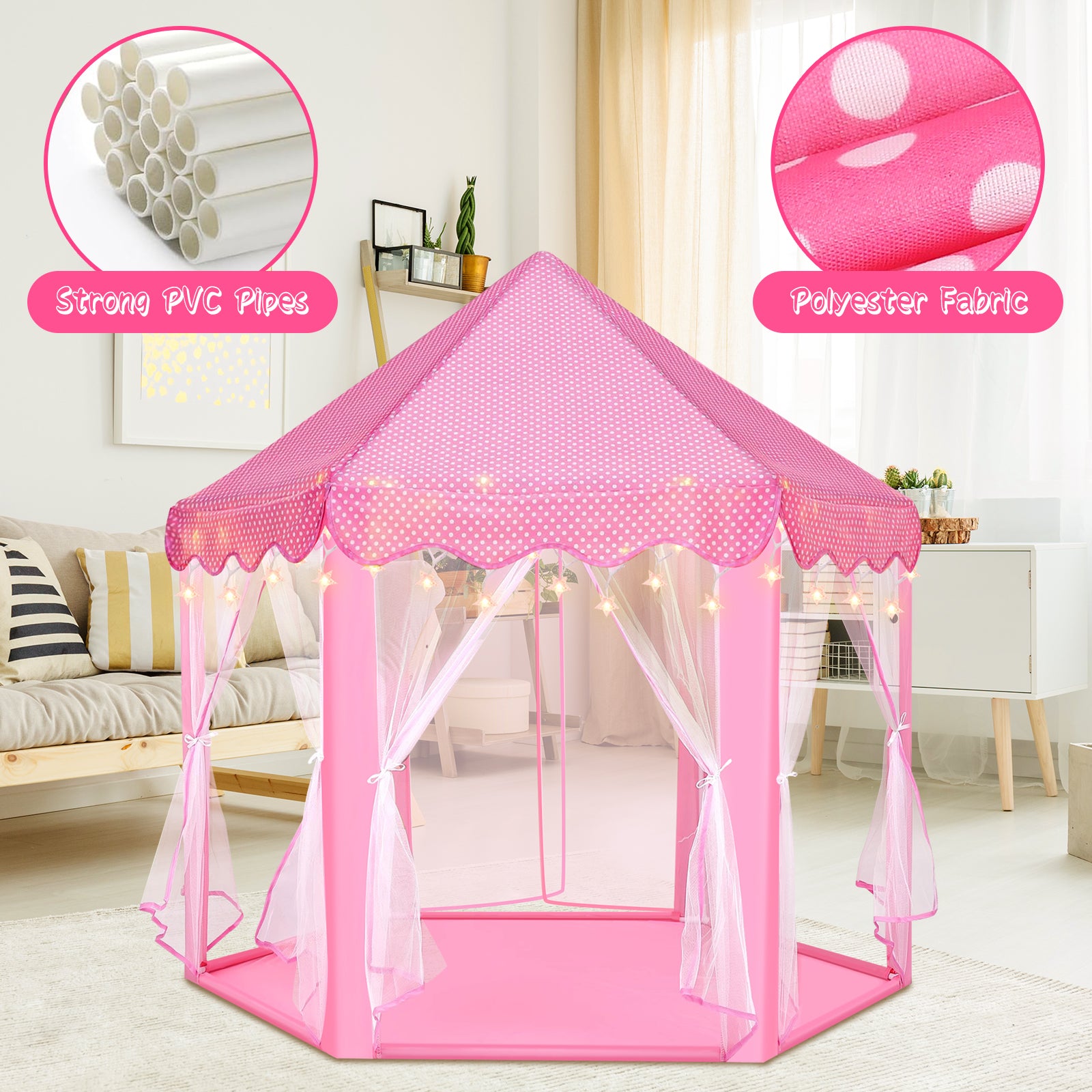 Princess Castle Play Tent for Kids suitable for both indoor and outdoor