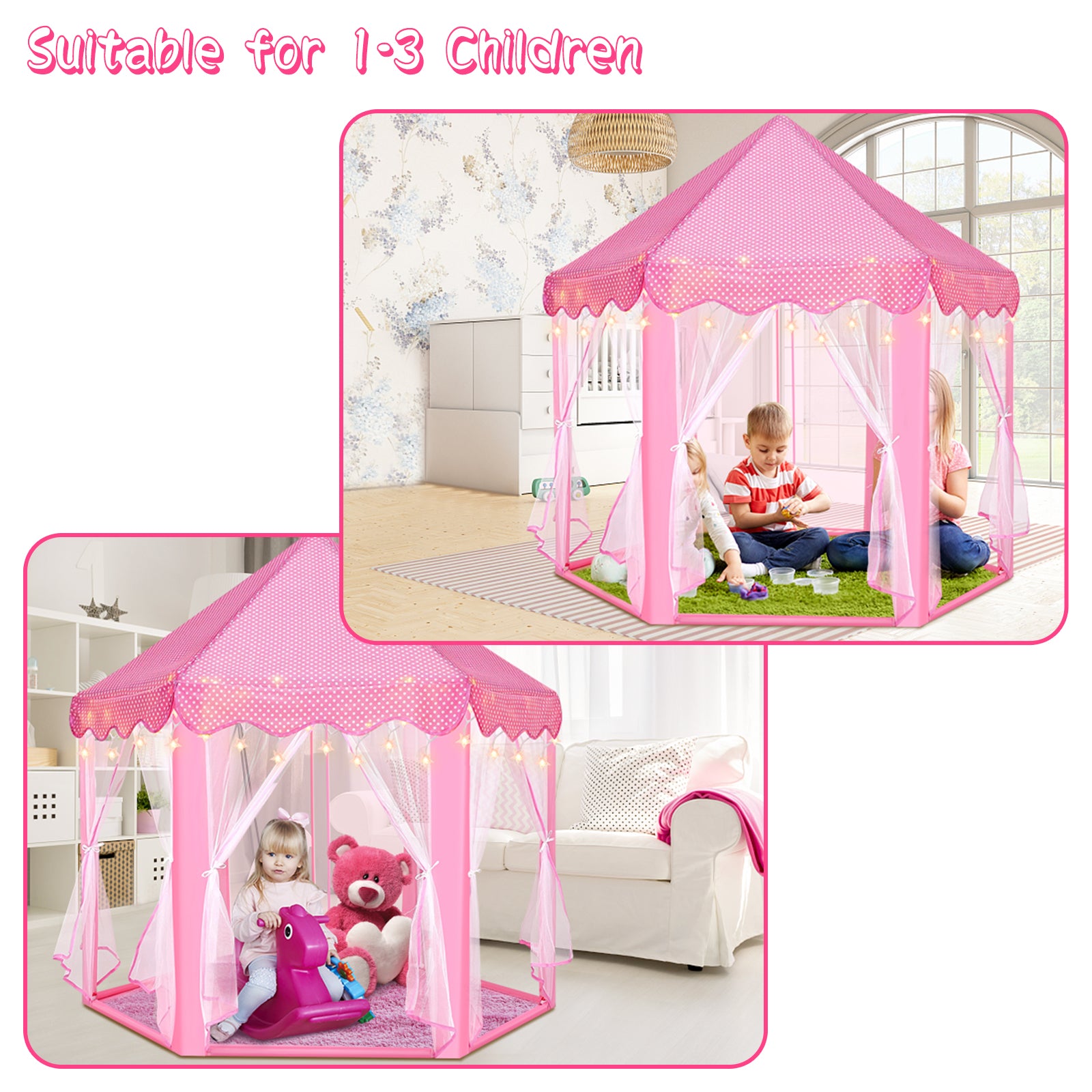 Princess Castle Play Tent for Kids suitable for both indoor and outdoor