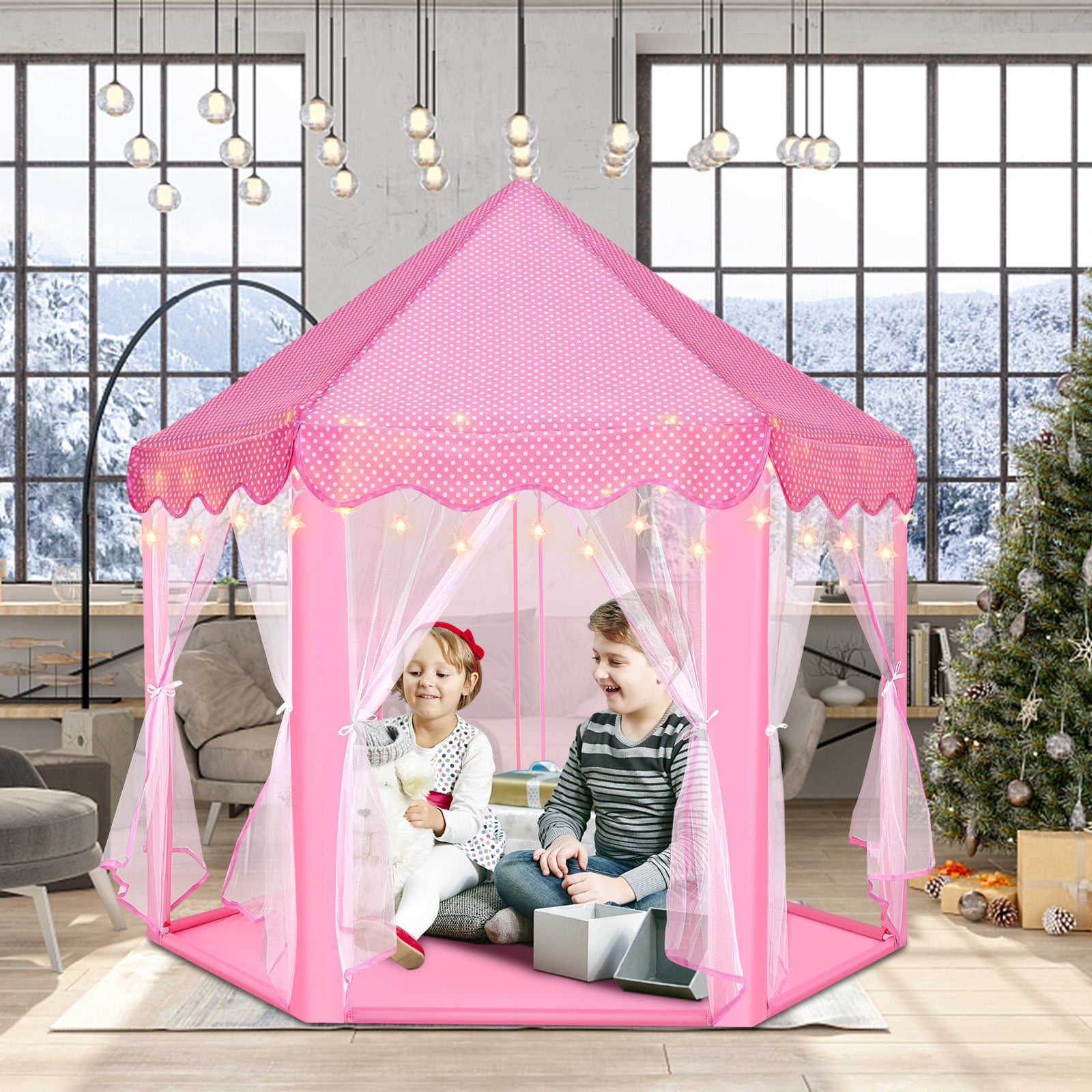 Pink princess castle tent best sale