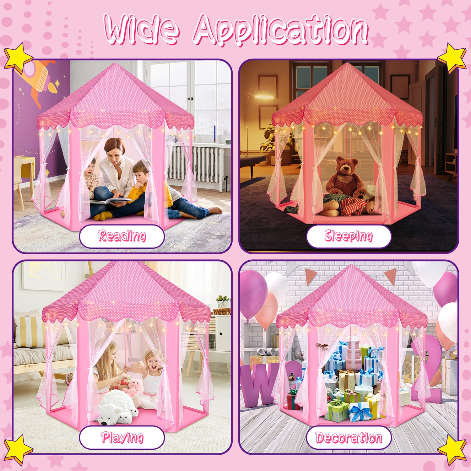 Princess Castle Play Tent for Kids suitable for both indoor and outdoor