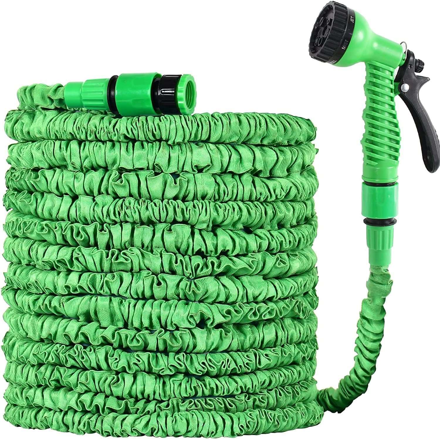 GRANDMA SHARK Garden Hose, Expandable Hose with 7 Modes Spray Gun, High-Quality Water Pipe Green