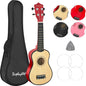 21 Inch Soprano Ukulele,Professonial Ukele for Kids Bundle with Gig Bag, Picks,Extra Strings