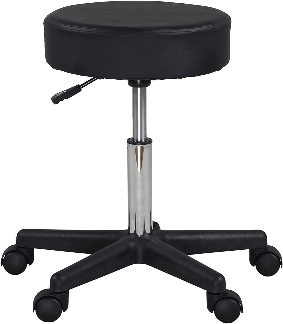 Black Adjustable Rolling Cushion Tattoo Massage Hydraulic Salon Stool,5 Wheels