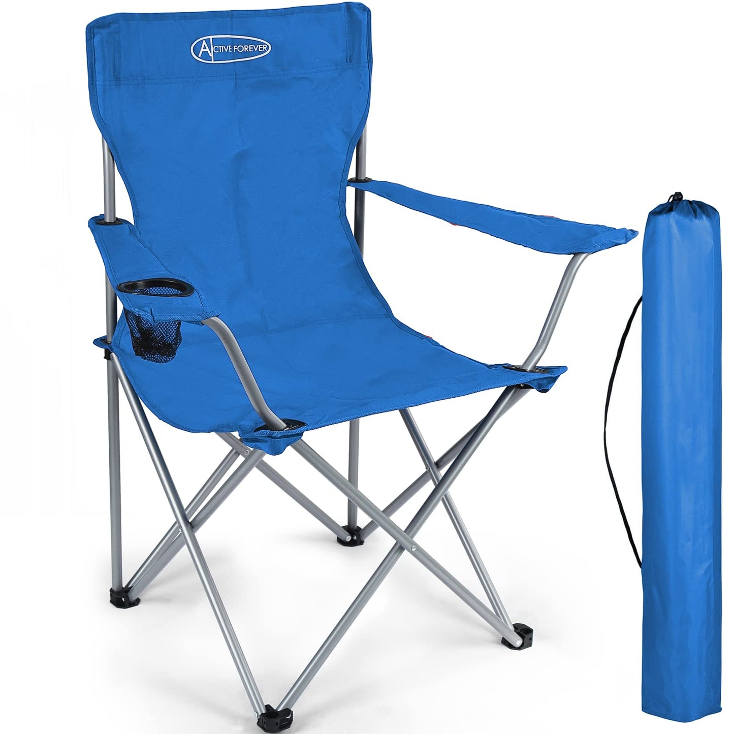 Folding Camping Chairs, Outdoor Portable Garden Folding Camp Chair with Cup Holder - Lightweight 2.2kg, Comfortable Beach Chair for Camping, Fishing, Parties, Barbecue