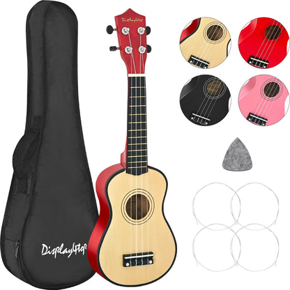 21 Inch Soprano Ukulele,Professonial Ukele for Kids Bundle with Gig Bag, Picks,Extra Strings