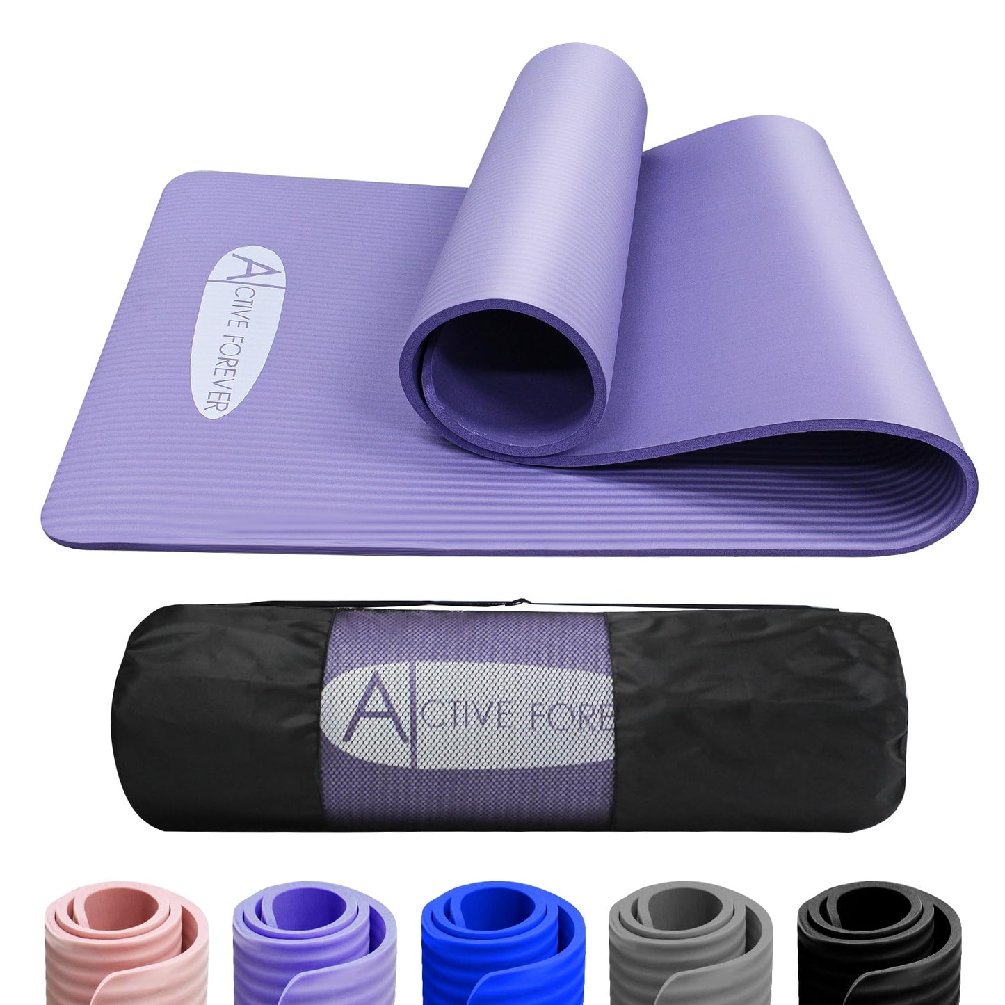 NBR Yoga Mat, Non Slip Exercise Mats with Bag, Thick Foam Mats Ideal for HIT Pilates Sit Ups Planks, Workouts Home Gym Equipment Accessory for Men Women,183×60×1cm