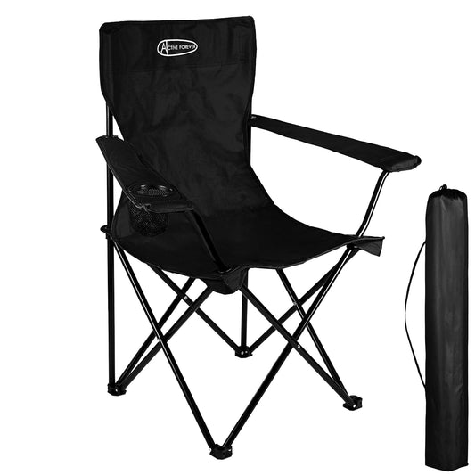 Folding Camping Chairs, Outdoor Portable Garden Folding Camp Chair with Cup Holder - Lightweight 2.2kg, Comfortable Beach Chair for Camping, Fishing, Parties, Barbecue