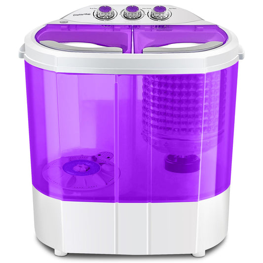 Electric Mini Portable Compact 3.6KG Capacity Washer Washing Machine Spin Dryer Laundry (Purple) [Energy Class A]