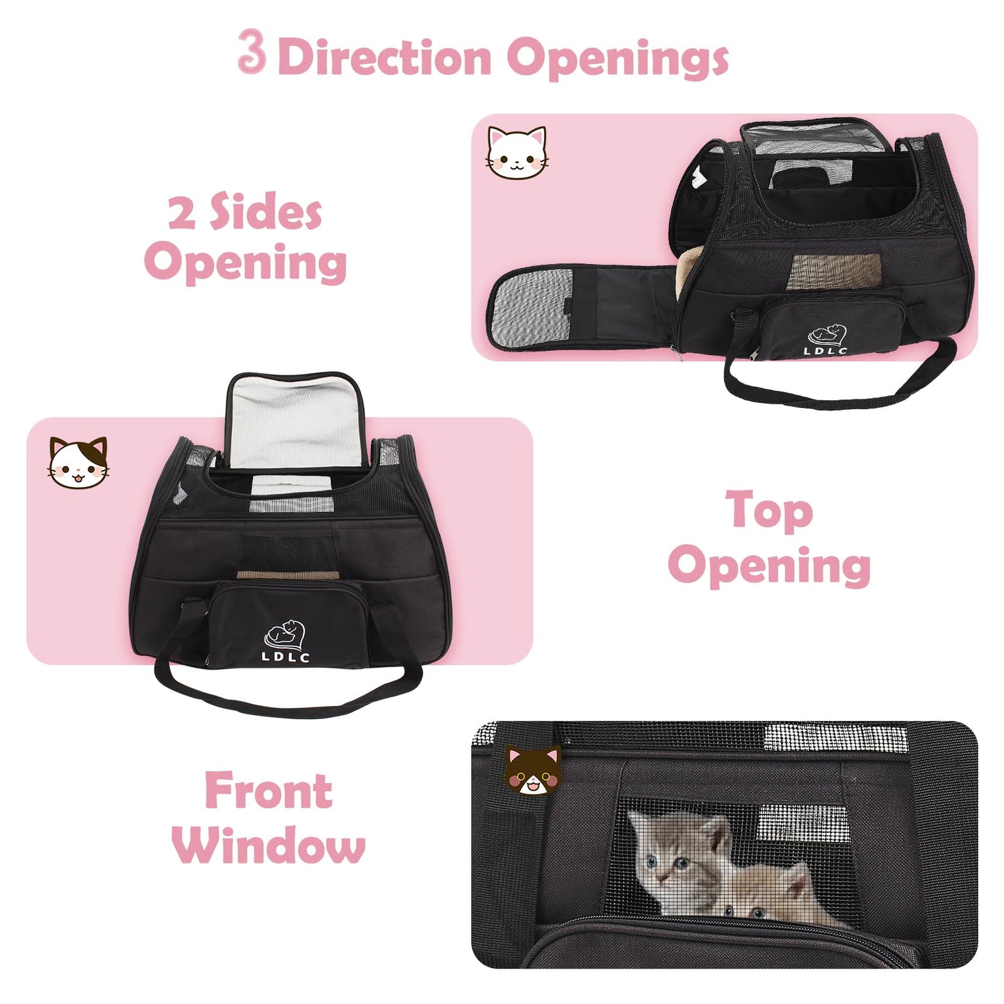 Cat Carrier Airline-Approved Travel Pet Carrier,Dog Carrier,Suitable for Small and Medium-Sized Cats and Dogs