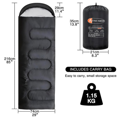 Rectangular Sleeping Bag 3 Seasons - Lightweight Camping Sleeping Bags for Kids and Adults Indoor & Outdoor, Sleeping bag with Compression Sack for Hiking Backpacking