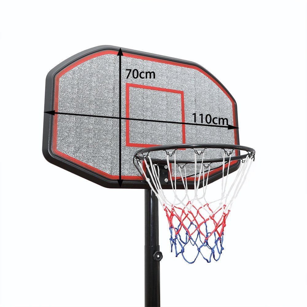 Adjustable Portable Basketball Stand Hoop Net Backboard System (200-305cm)