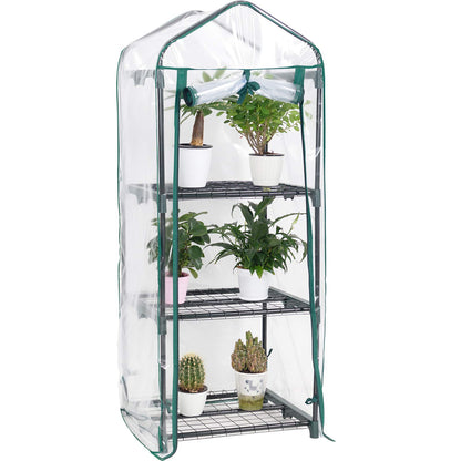 Mini Greenhouse,Small Plant Greenhouses,With Transparent Plastic PVC Cover, Indoor outdoor tent garden greenhouse (51 x 45 x 130cm)