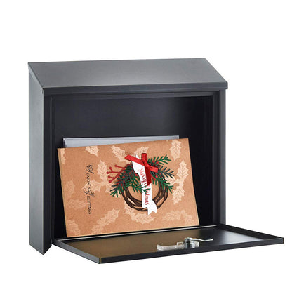 Lockable Letter box | Post box | Mail box with Cover Outdoor Wall Mounted Mail box - Black