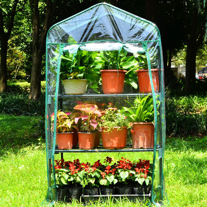 Mini Greenhouse,Small Plant Greenhouses,With Transparent Plastic PVC Cover, Indoor outdoor tent garden greenhouse (51 x 45 x 130cm)