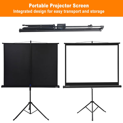 60" Portable Projector Screen,4:3 Portable Foldable For Home Theater Cinema Indoor Outdoor Projector Movie Screen,Screen:122cm(W) x 91cm(H) (60" Portable Tripod)