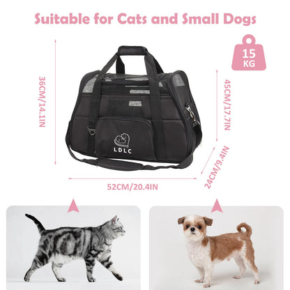 Cat Carrier Airline-Approved Travel Pet Carrier,Dog Carrier,Suitable for Small and Medium-Sized Cats and Dogs