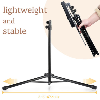 Adjustable Heights Sheet Music Stand Holder,Portable Folding Metal Music Stand with Carrying Bag,Lightweight for Storage or Travel, Black