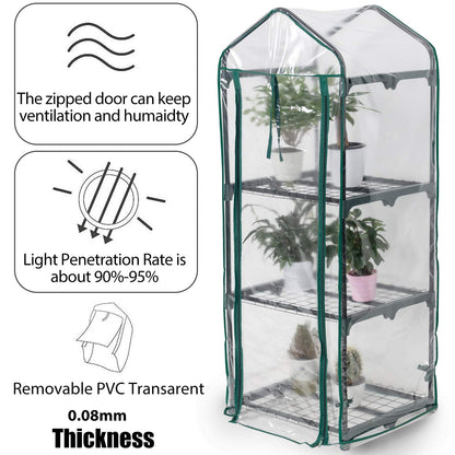 Mini Greenhouse,Small Plant Greenhouses,With Transparent Plastic PVC Cover, Indoor outdoor tent garden greenhouse (51 x 45 x 130cm)