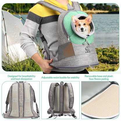 Pet Carrier Backpack,Breathable Head-Out Backpack Carrier for Small Medium Dogs Cats Puppies,Ideal for Traveling/Hiking/Camping,Wide Straps Shoulder Pad.