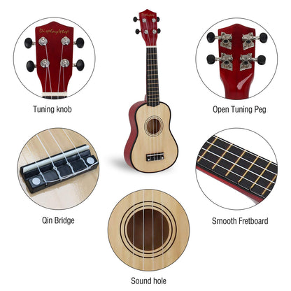 21 Inch Soprano Ukulele,Professonial Ukele for Kids Bundle with Gig Bag, Picks,Extra Strings