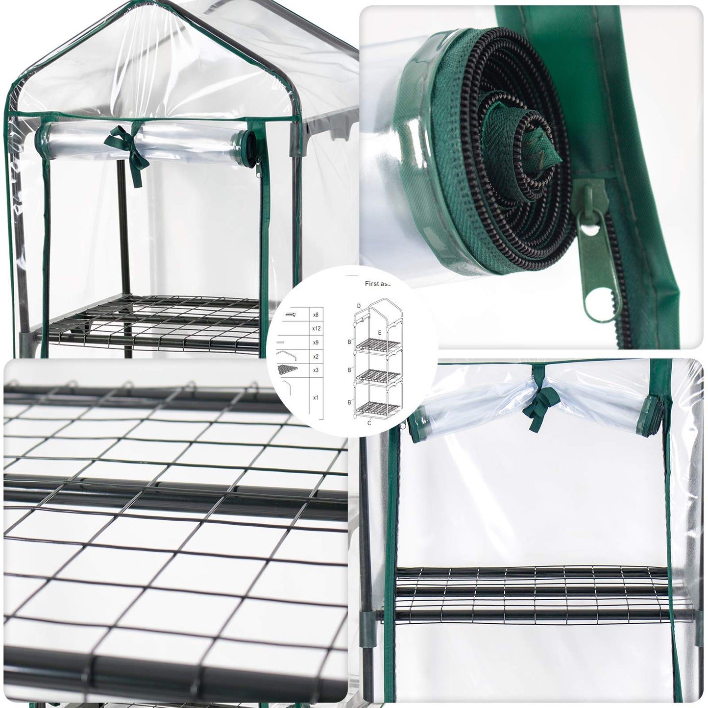 Mini Greenhouse,Small Plant Greenhouses,With Transparent Plastic PVC Cover, Indoor outdoor tent garden greenhouse (51 x 45 x 130cm)