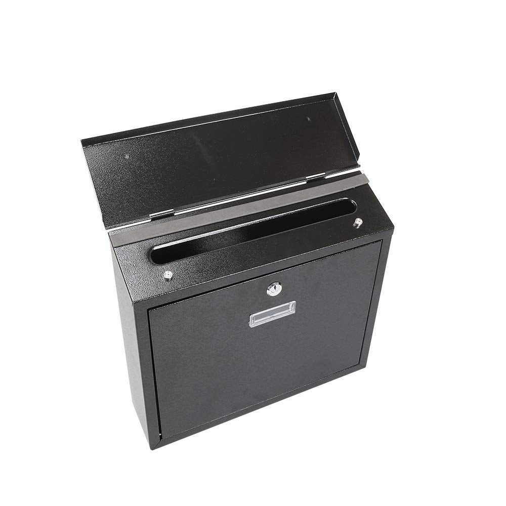 Lockable Letter box | Post box | Mail box with Cover Outdoor Wall Mounted Mail box - Black