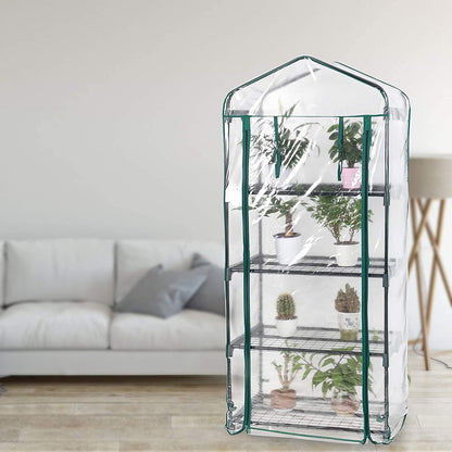 Mini Greenhouse,Small Plant Greenhouses,With Transparent Plastic PVC Cover, Indoor outdoor tent garden greenhouse (68 x 48 x 158cm)