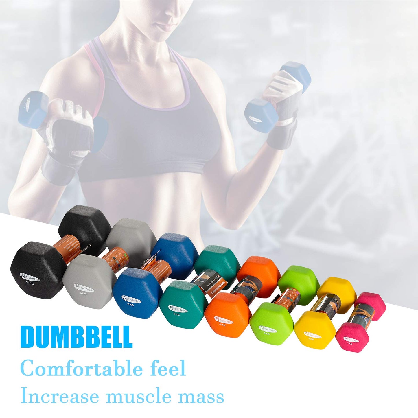 Dumbbells Set of 2, Hex Dumbbells Pair, Neoprene Waterproof Non-slip Dumbells Set