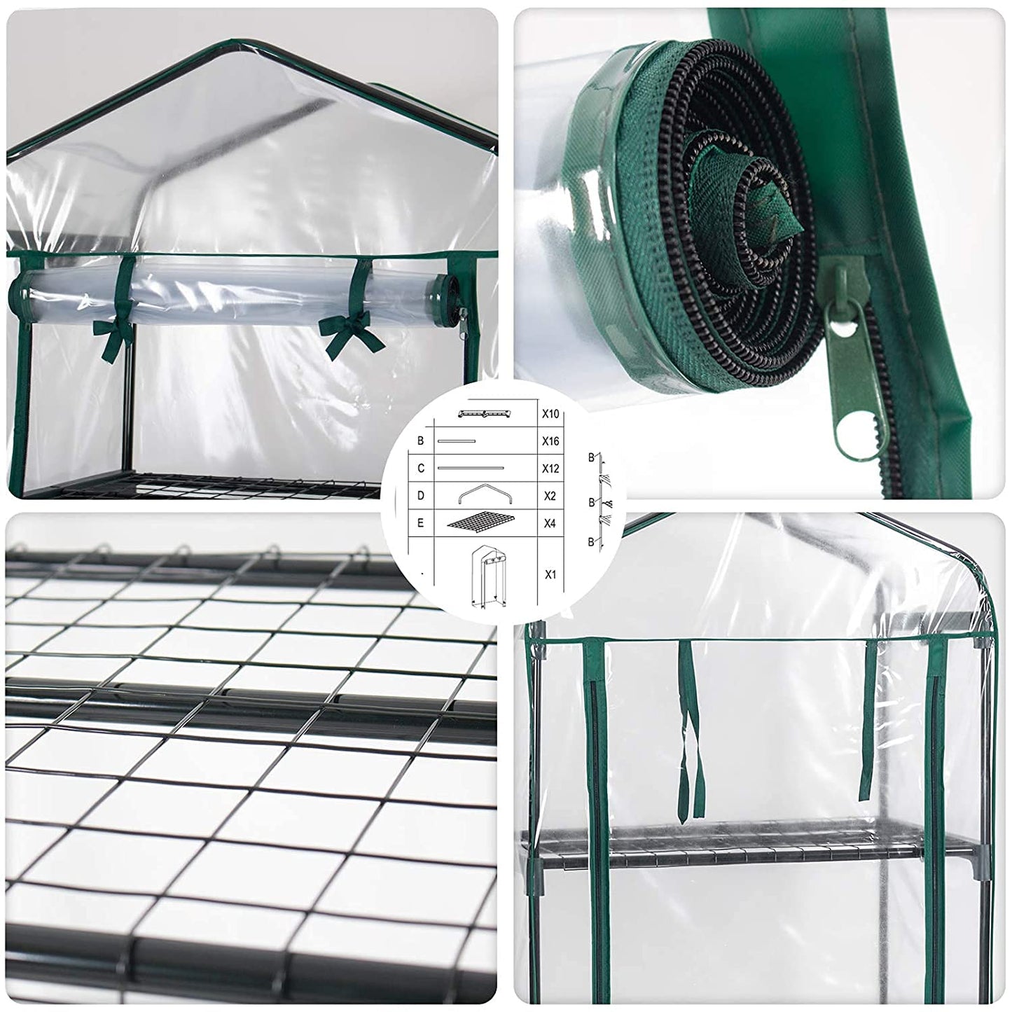 Mini Greenhouse,Small Plant Greenhouses,With Transparent Plastic PVC Cover, Indoor outdoor tent garden greenhouse (68 x 48 x 158cm)